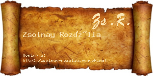 Zsolnay Rozália névjegykártya