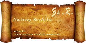 Zsolnay Rozália névjegykártya